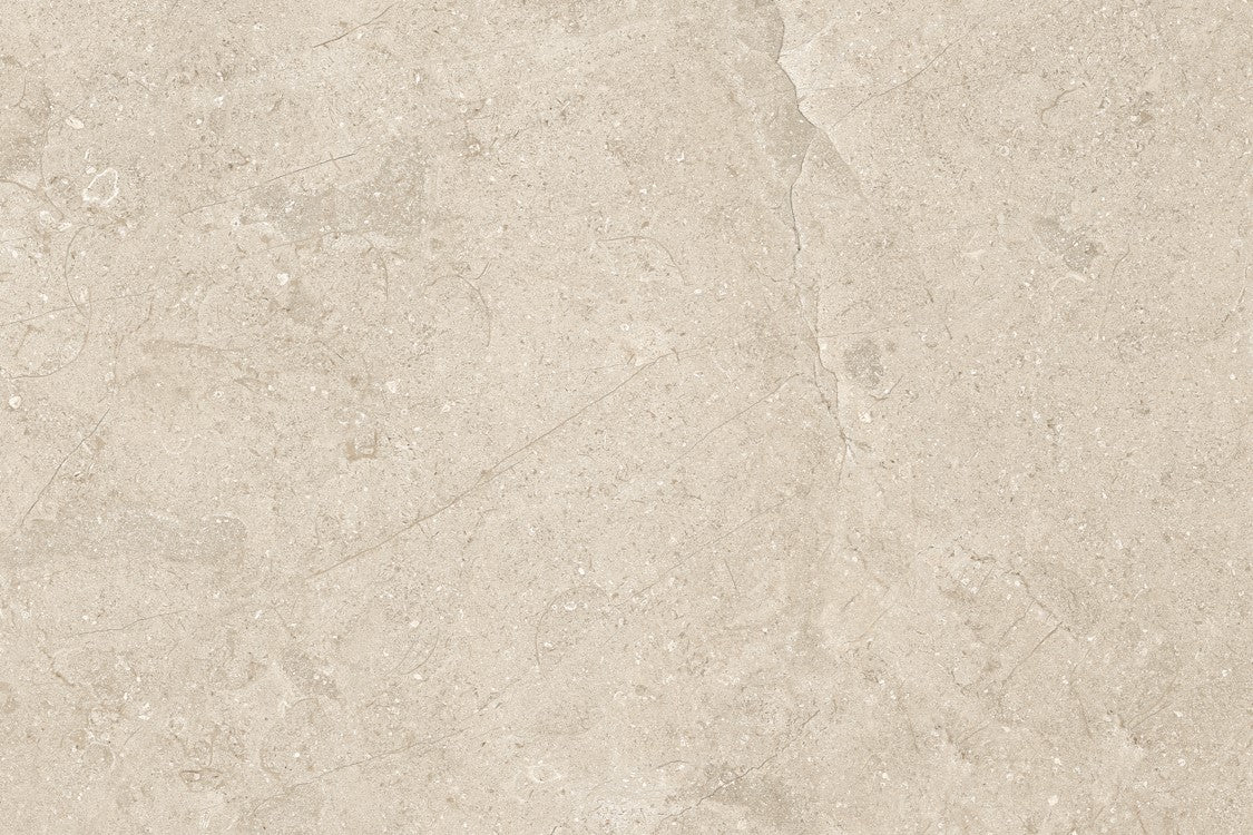 Beige stone surface with subtle natural patterns, faint cracks, and scattered specks, resembling marble or limestone. The texture appears smooth with minimal color variation—ideal for slip-resistant paving tiles.