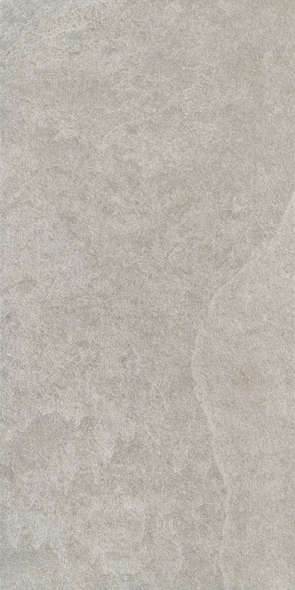 Light gray textured stone surface with subtle shading variations and a natural, slightly uneven pattern, reminiscent of paving slabs often used as outdoor tiles for a modern yet organic look.